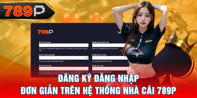 Đăng ký đăng nhập đơn giản trên hệ thống nhà cái 789P